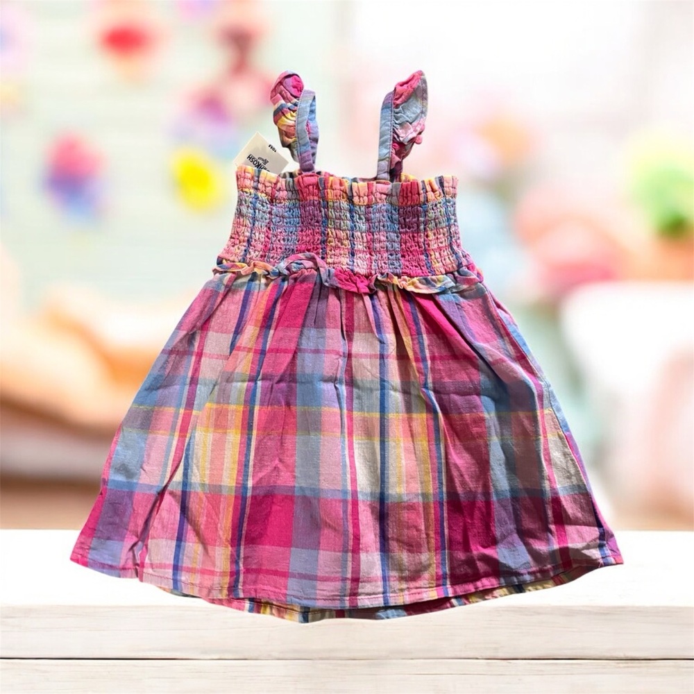 OshKosh B'gosh Multicolor Plaid Sundress Baby 18M New w Tags